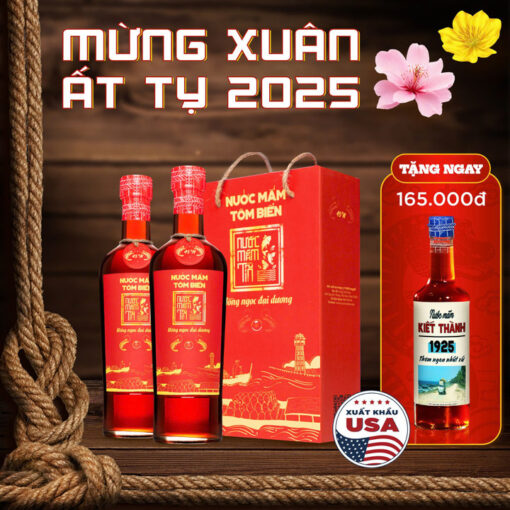 [ QUÀ TẾT 2025 ] Cặp 2 chai nước mắm Tĩn tôm biển hồng ngọc đại dương độ đạm 45N-500ml