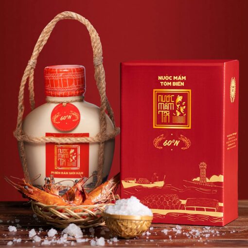 Bình Gốm Nước mắm tĩn tôm biển truyền thống 60N đạm 500ml - đóng bình gốm - Hình ảnh 2