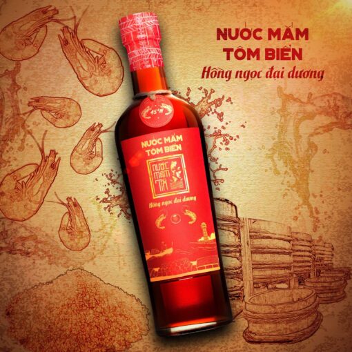 Nước mắm tôm biển hồng ngọc đại dương độ đạm 45N 500ML - Làng chài xưa